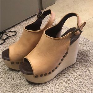 Jeffrey Campbell Wood Platform Wedges size 8.5